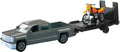 New-Ray 19535A Replica 1:43 TRK/Trailer/Bike Chevy Silver/Bike Orange