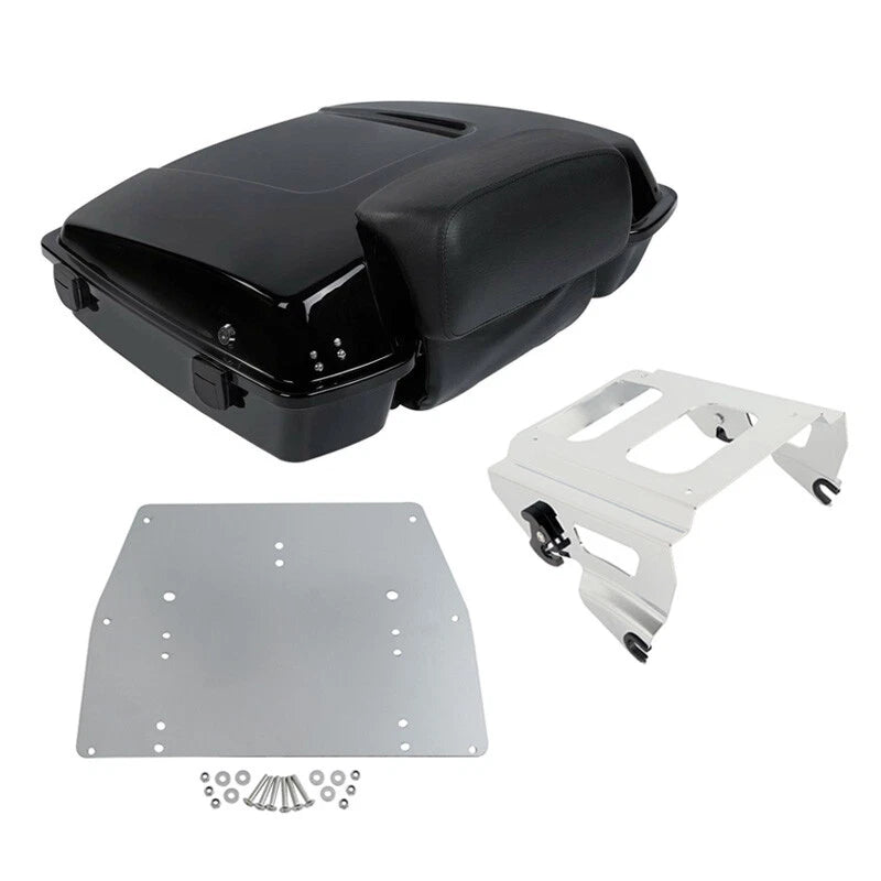 Black Razor Trunk & Solo Mount Plate Fit For Harley Electra Glide 2009-2013