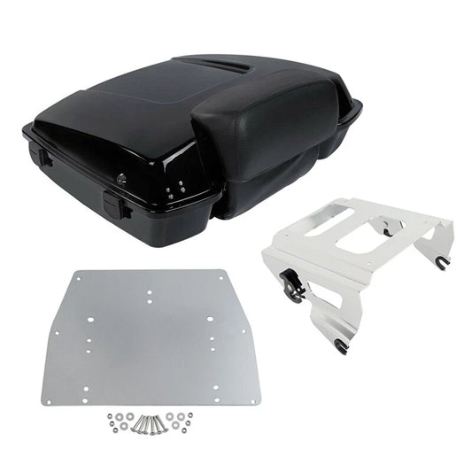 Black Razor Trunk & Solo Mount Plate Fit For Harley Electra Glide 2009-2013