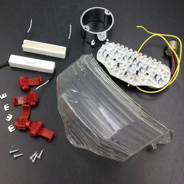 Clear LED Taillight Brake Light Turn Signals Fit for Yamaha FZ6 2004 2005 -2009