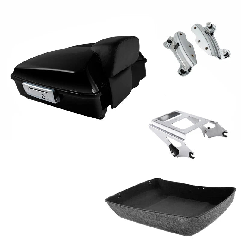Chopped Trunk Backrest Mount Rack Docking Fit For Harley Road Glide 09-2013