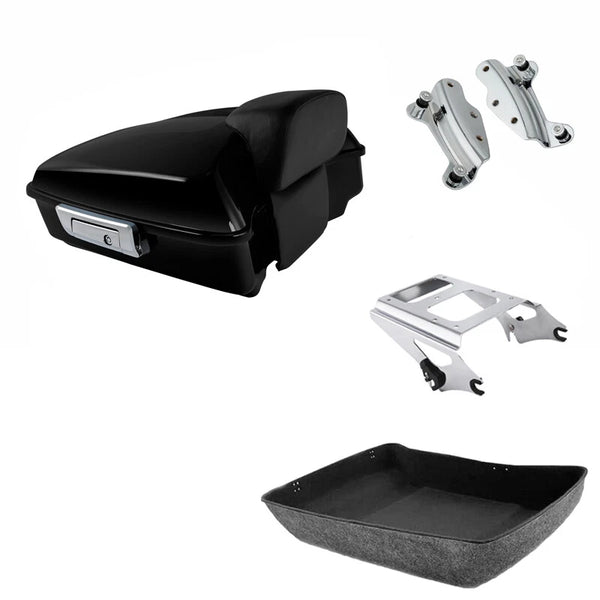 Chopped Trunk Backrest Mount Rack Docking Fit For Harley Road Glide 09-2013