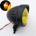 Black Retro Metal Front Headlight For Harley Cruiser Chopper Cafe Racer Bobber