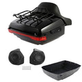 King Trunk Luggage Backrest Rack LED Light Speakers Fit For Harley Touring 14-Up