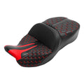 Black Red Driver & Passenger Seat Fit For Harley Electra Glide Tri Glide 09-23