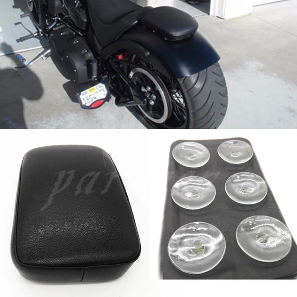 Rear Pillion Passenger Pad Seat 6 Suction Cup For Harley Bobber Chopper Custom