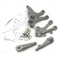 Kawasaki Ninja ZX-10R Silver Front Foot Pegs Footrest Bracket Fit For 2004-2005