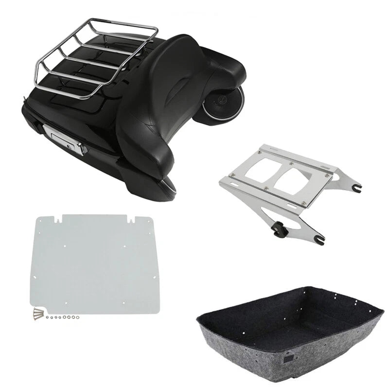 King Trunk Backrest Mount Rack Tail Light Speaker Fit For Harley Touring 14-2026
