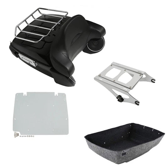 King Trunk Backrest Mount Rack Tail Light Speaker Fit For Harley Touring 14-2026