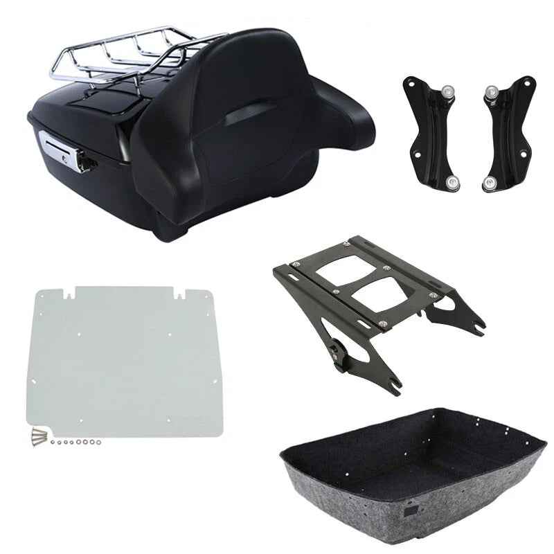 King Trunk Backrest Rack Mount Docking Fit For Harley Touring Road Glide 2014-26