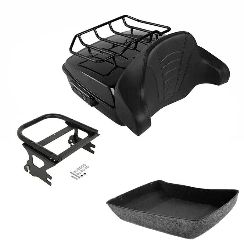 Chopped Trunk Rack Pad Mount Fit For Harley Touring Glide 97-2008