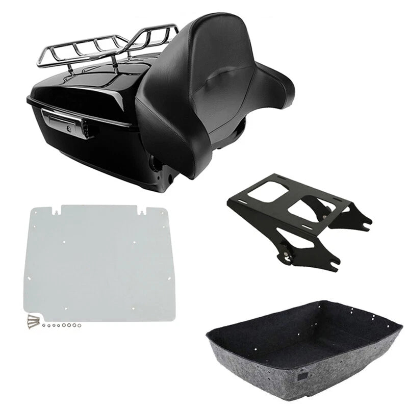 King Trunk Backrest Mount Rack Plate Fit For Harley Touring Electra Glide 14-26