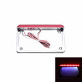 Chrome Motorcycle LED License Plate Frame With Rear Tail Brake Light Bracket