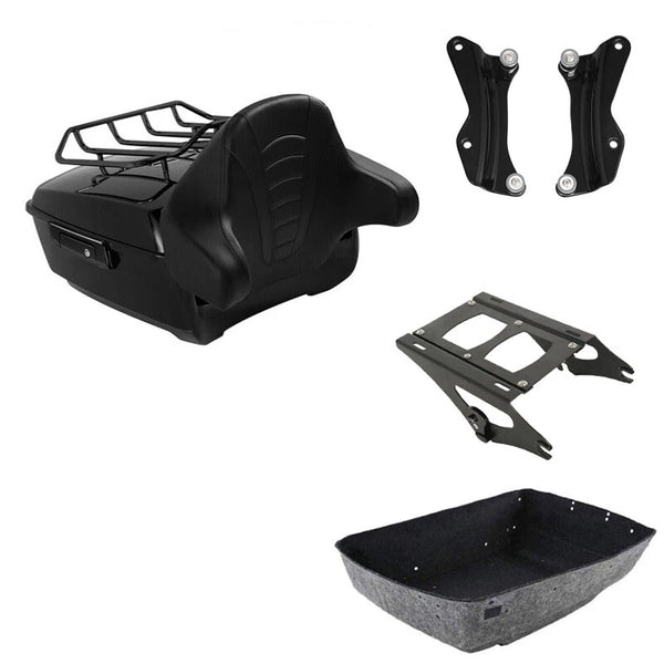 King Trunk Backrest Pad Mount Rack Docking Kit Fit For Harley Touring 2014-2026