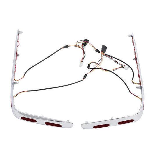 Saddlebag Trims Cover LED Red Lights Fit For Honda Goldwing GL1800 2001-2011