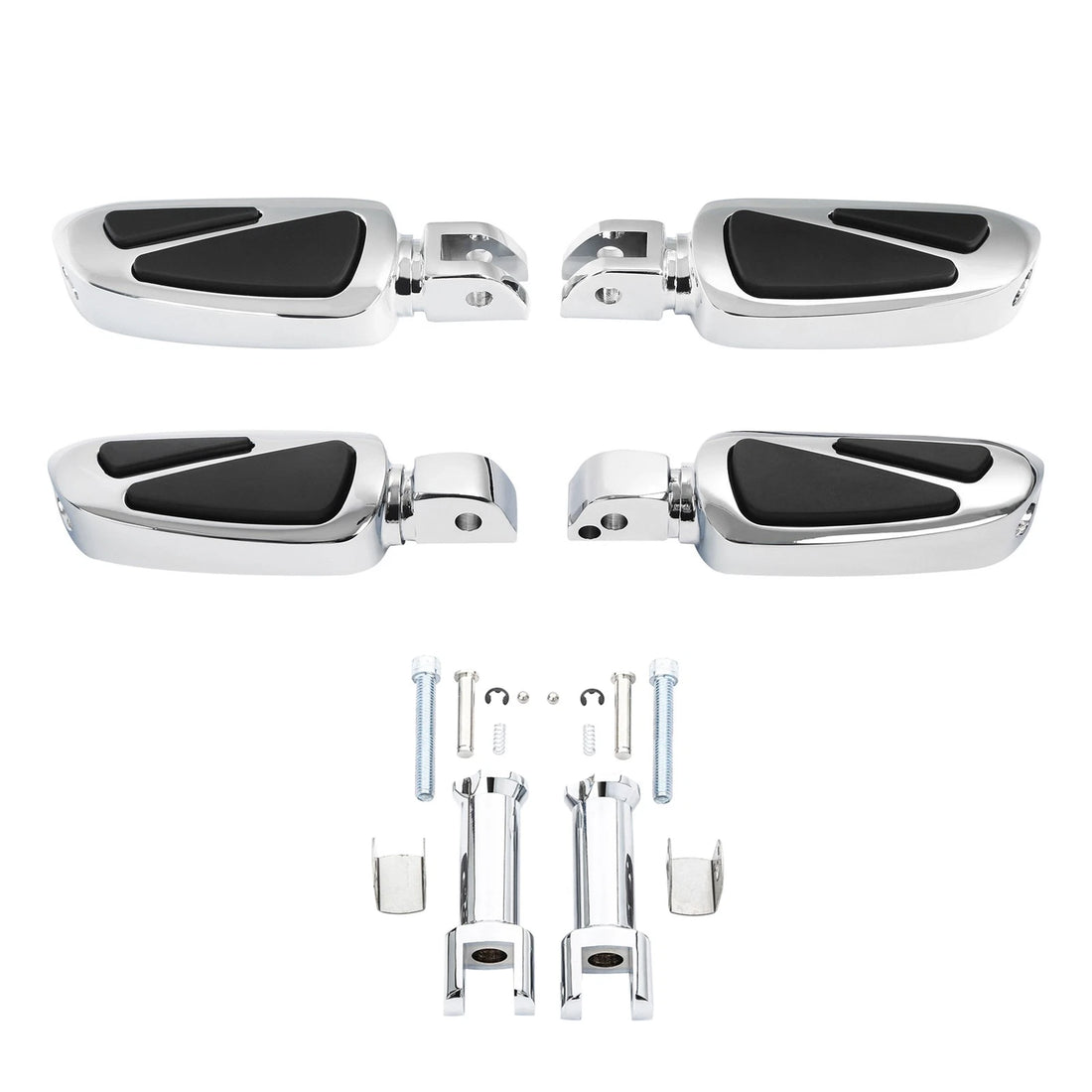 Chrome Driver & Passenger Footpegs Bracket Fit For Harley Softail Fat Boy 18-25