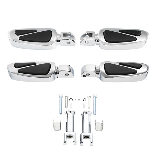 Chrome Driver & Passenger Footpegs Bracket Fit For Harley Softail Fat Boy 18-25