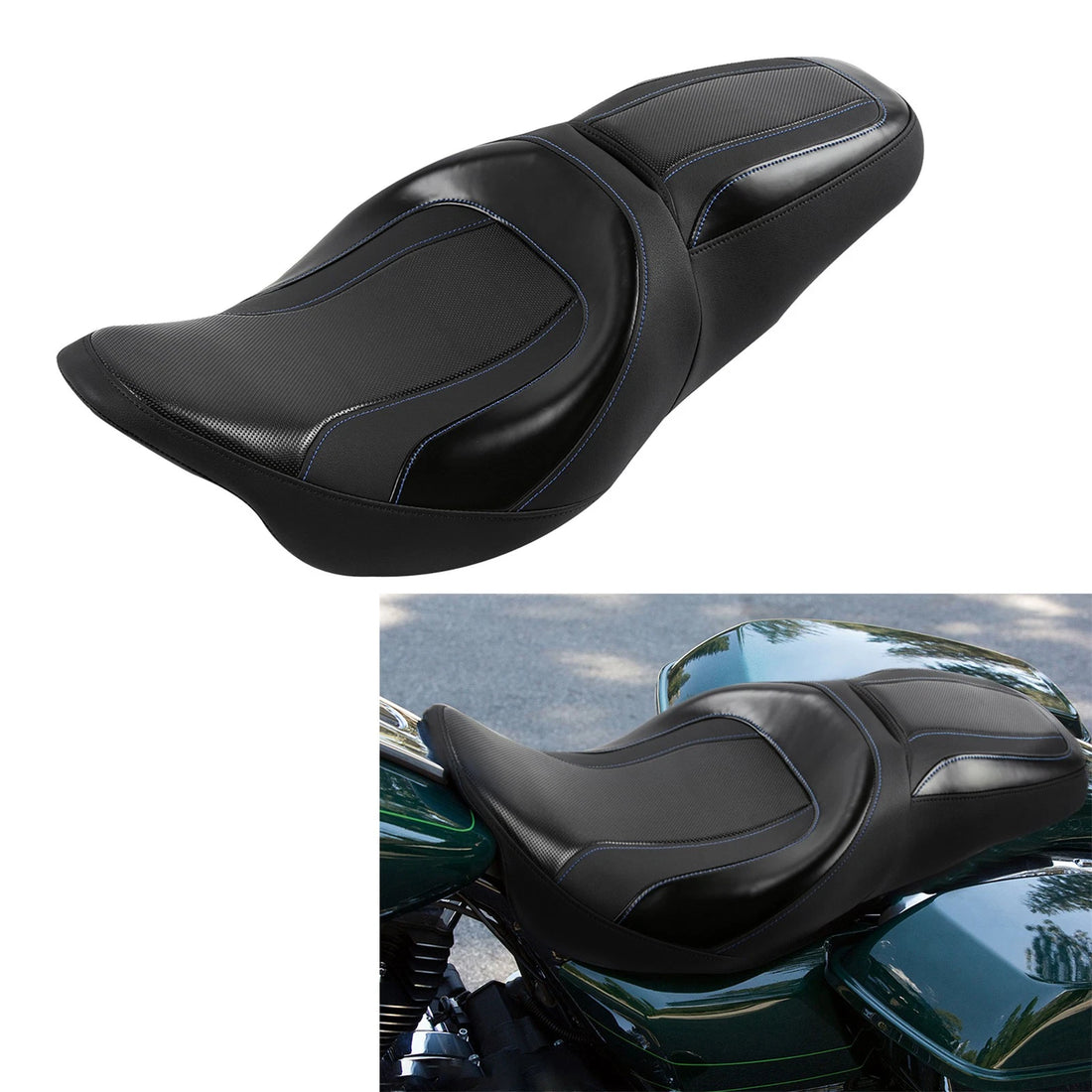 ONE-PIECE Driver Passeger Seat Fit For Harley Touring Electra Glide 09-23
