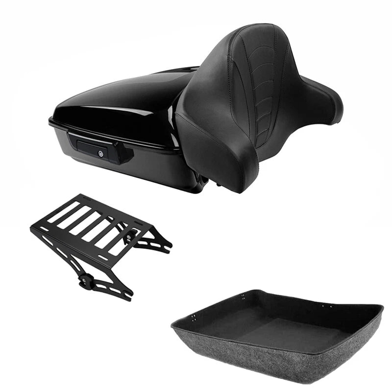 Chopped Trunk Backrest Mount Rack Fit For Harley Touring Street Glide 2014-2026