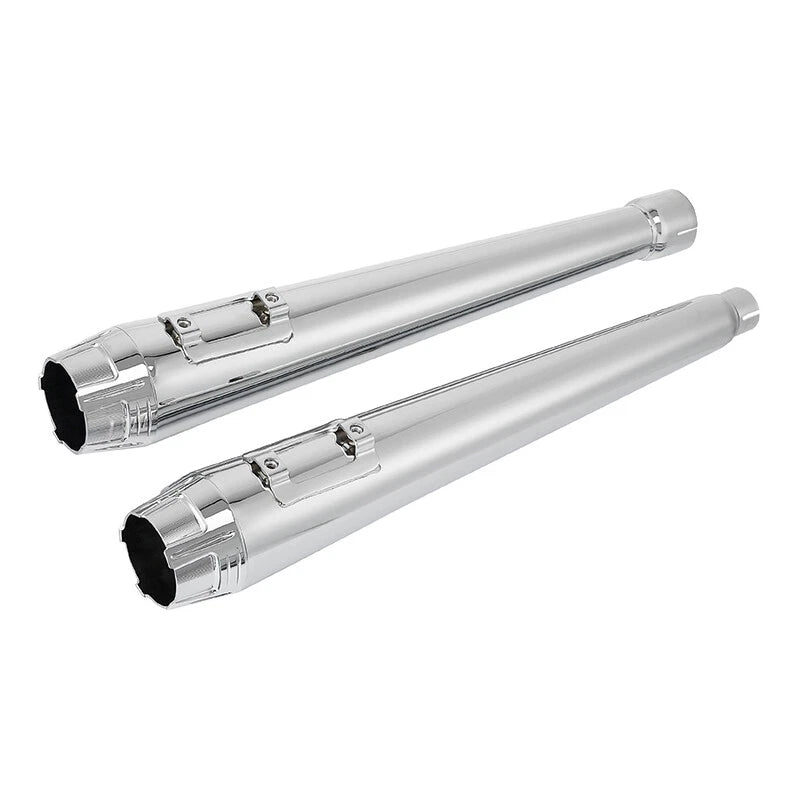 Chrome 4" Megaphone Slip-on Muffler Exhaust Pipes Fit For Harley Road King 17-25