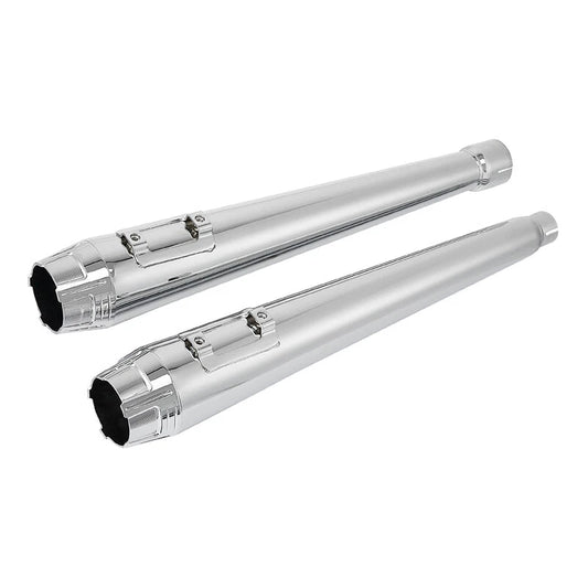 Chrome 4" Megaphone Slip-on Muffler Exhaust Pipes Fit For Harley Road King 17-25