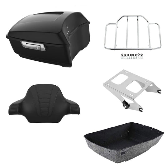 Matte King Trunk Luggage Backrest Rack Mount Fit For Harley Electra Glide 14-26