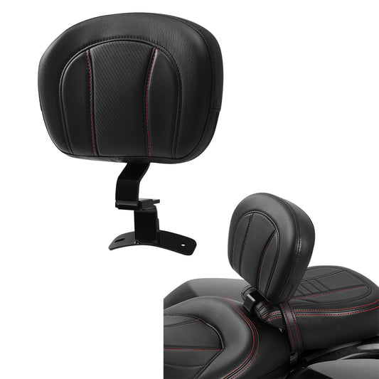 Front Rider Driver Backrest Fit For Harley Road Street Glide 2009-2023 Black+Red