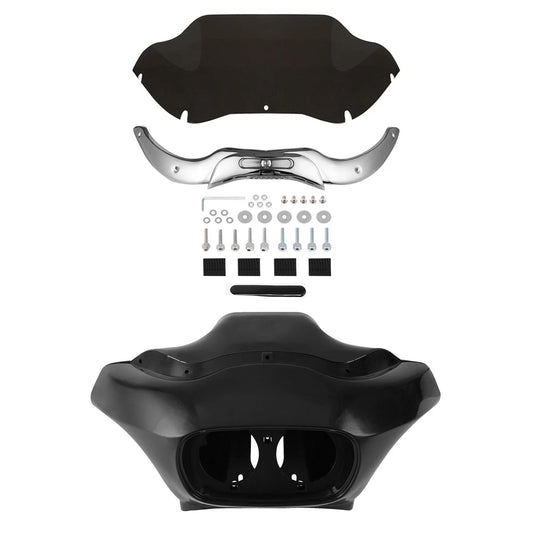 Unpainted Inner Outer Fairings Windshield Trim Fit For Harley Road Glide 98-2013