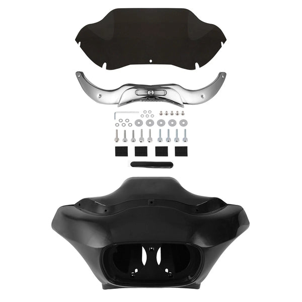Unpainted Inner Outer Fairings Windshield Trim Fit For Harley Road Glide 98-2013