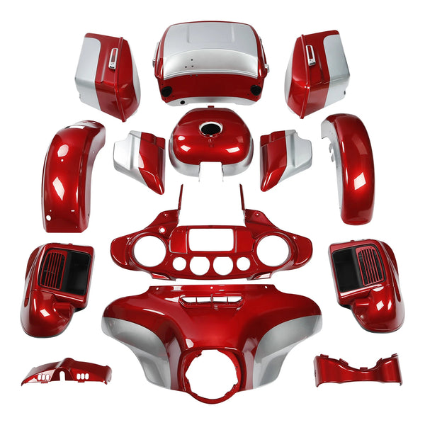 Fairings Bodywork Fit For Harley Electra Glide 14-23 Wicked Red/Barracuda Silver