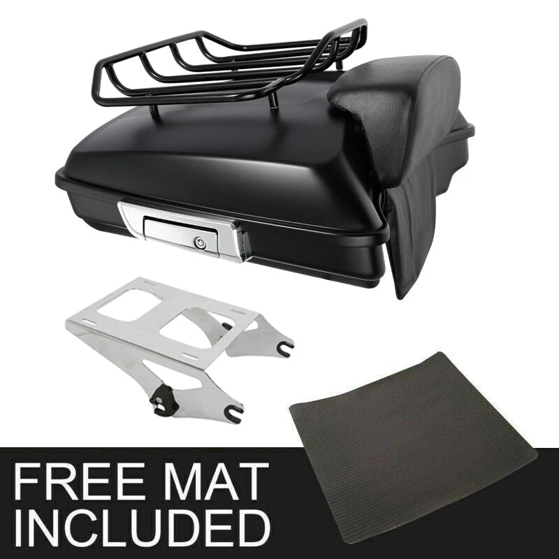 Matte Razor Trunk Pad Rack Mount Fit For Harley Cvo Road Street Glide 2014-2026