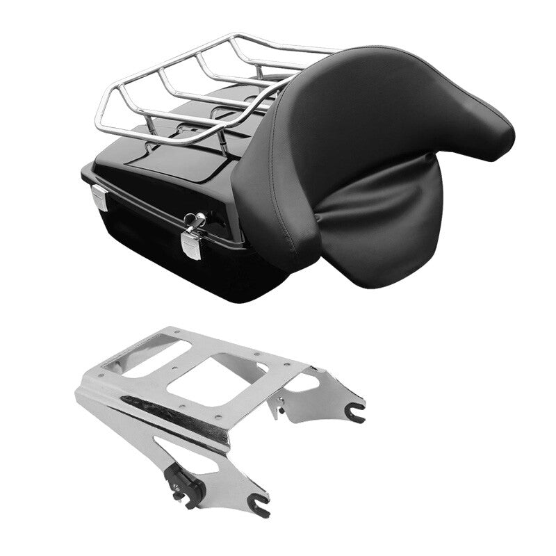 Chopped Trunk Backrest Top Rack Mount For Harley Touring 2009-2013