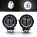 New 2x Black LED White Angel Eye Halo Ring Passing Spot Fog Light With Bracket
