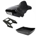 Black Chopped Trunk Luggage Backrest Mount Rack Fit For Harley Touring 2014-2026