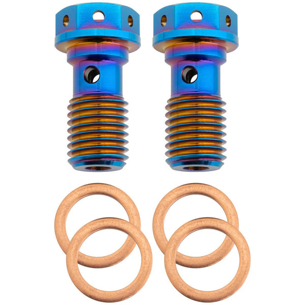 Tusk Titanium Banjo Bolt Kit Burnt Blue M10x1.25 For Honda CRF450R Works Edition