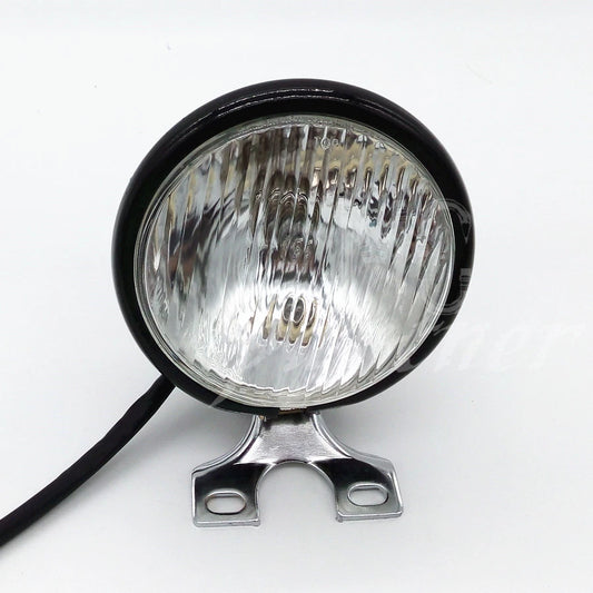 Motorcycle 5" Halogen Bulb Metal Headlight For Harley Cafe Racer Bobber Custom