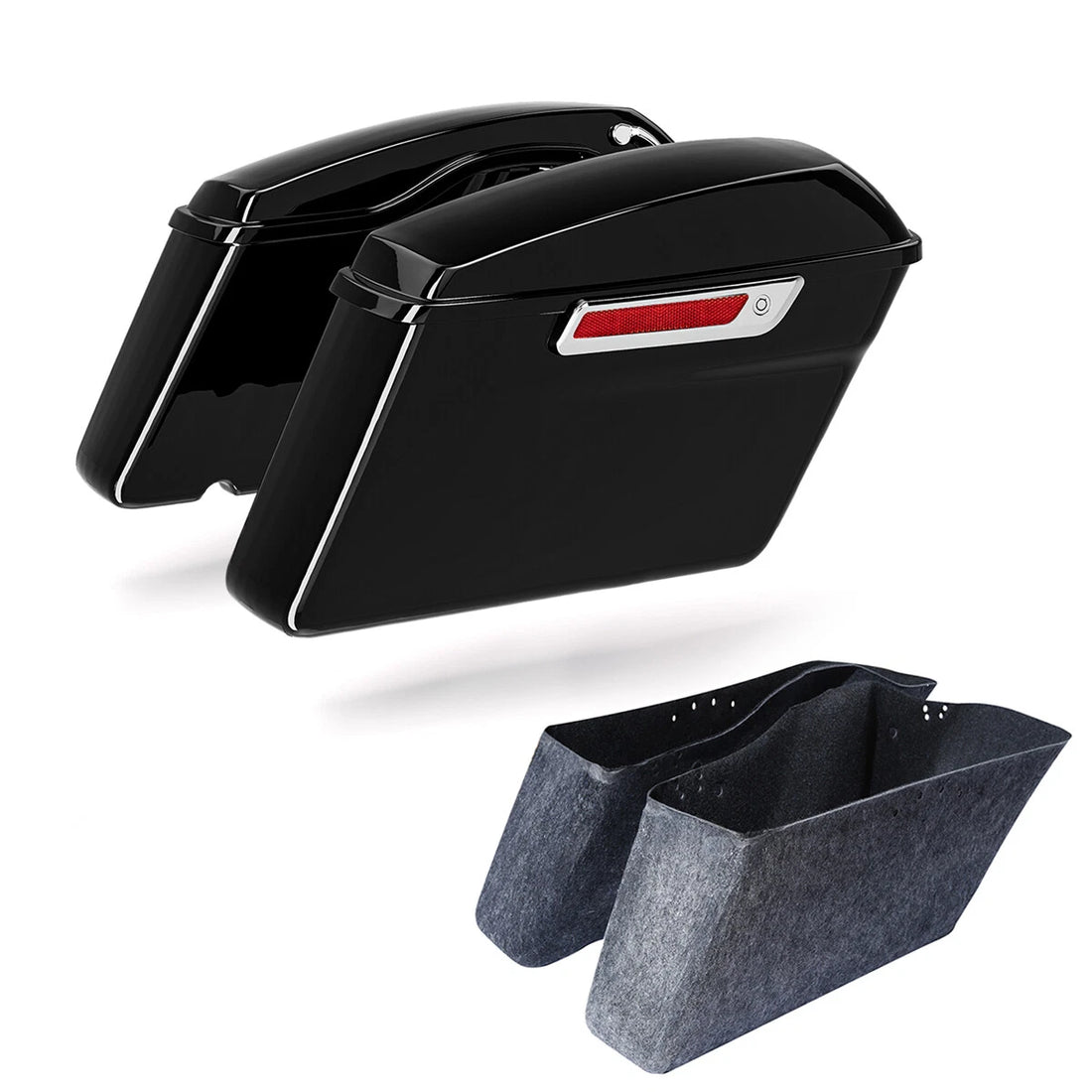 Black Hard Saddlebag Saddle Bag Fit For Harley Heritage Softail Fatboy 1984-2017