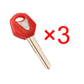 3PCS Red Motorcycle Uncut Blank Key For Yamaha YZF R1 R6 YZF600 FZ1 FZ6 MT07/09