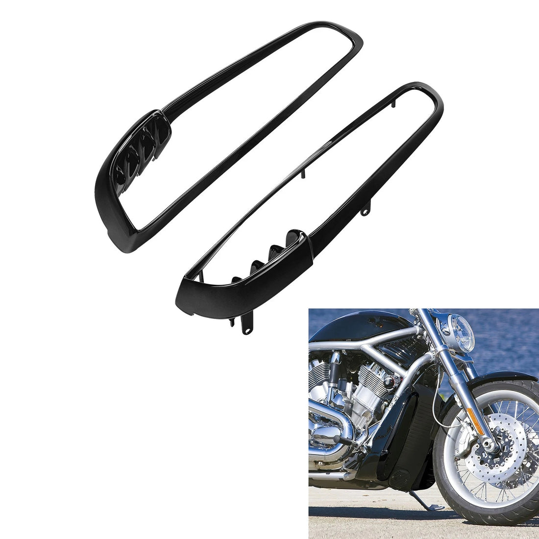 Black Radiator Trim Bezels Fit For Harley V-Rod Vrscd Vrscb Vrsca 2001-2010 2009
