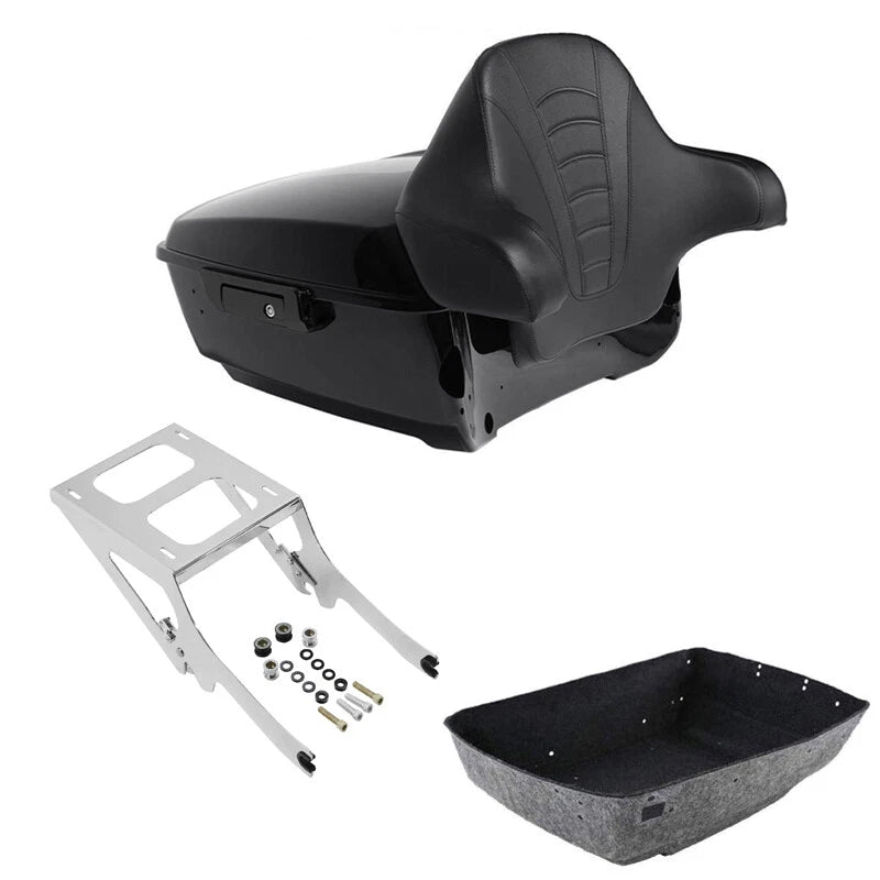 King Trunk Backrest Pad Mount Rack Fit For Harley Softail Heritage Classic 18-26