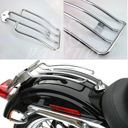 Chrome Luggage Rack Stock Solo Seat For Harley XL Sportster 883 1200 1985-2003