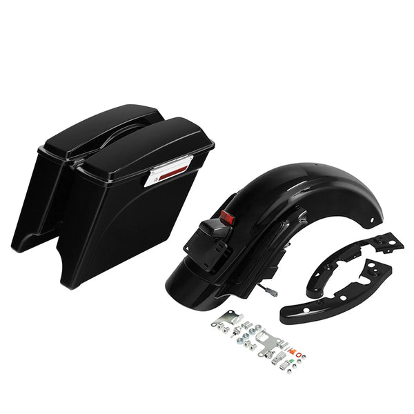 5" Extended Saddlebag w/ Rear Fender Smoke Lens Fit For Harley Touring 2009-2013