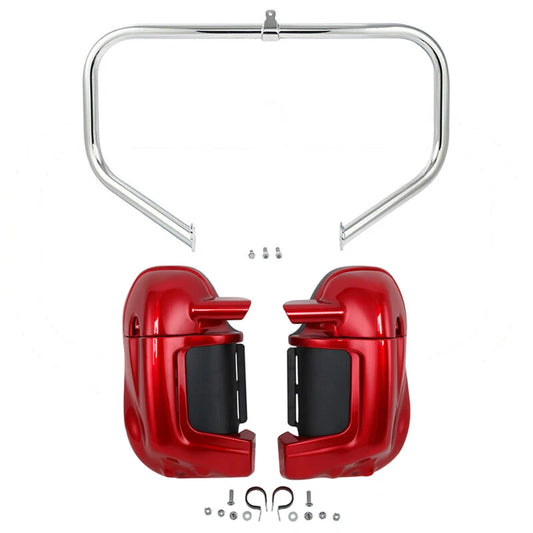 Red Lower Vented Fairings Engine Guard Crash Bar Fit For Harley Touring 09-13 12