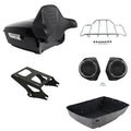 King Trunk Backrest Speakers Mount Rack Fit For Harley Touring Glide 14-Up
