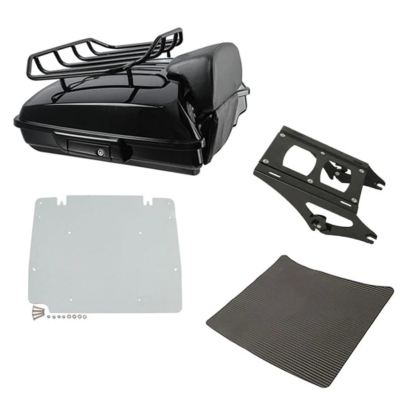 Black Razor Trunk Backrest Mount Base Plate Fit For Harley Electra Glide 2014-Up