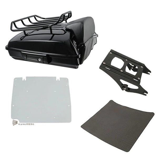 Black Razor Trunk Backrest Mount Base Plate Fit For Harley Electra Glide 2014-Up