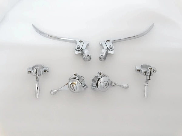 Universal Vintage/Classic Motorcycle Chrome Brass Lever Set 7/8" #V102