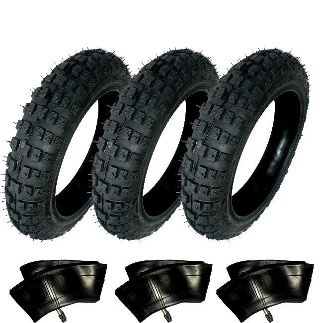 Set OF 3) HD Tires W/ 3) Tubes Straight Stem 2.50-10 2.50X10 For Razor SX500 10"