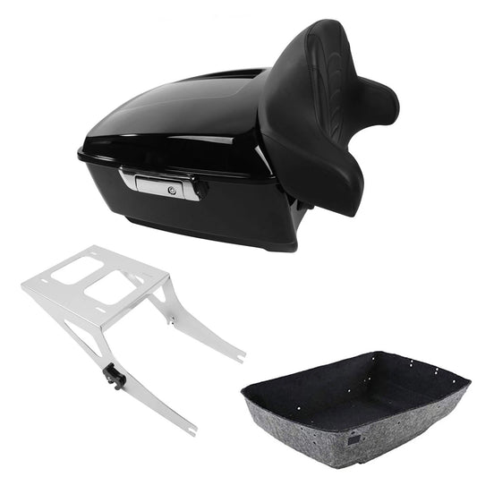 King Trunk Luggage Backrest Two Up Mount Rack Fit For Harley Fat Boy 2008-2017