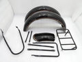 fit for Norton 16H Black Painted Mudguard Set & Stays With Dual Line